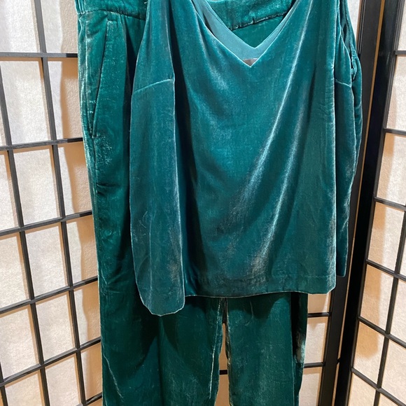 Gorgeous teal  velvet holiday outfit. - Picture 2 of 6
